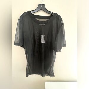 Maison Margiela Fourty Five Ten Sheer Black Women's Top